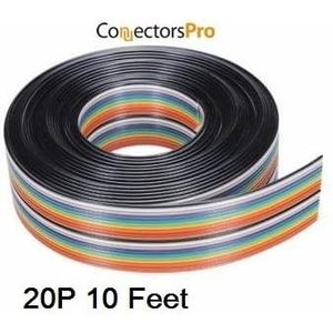 Accesorios para PC, Cable Plano de Cobre Arcoíris, 20P, 10 Pies, 28 AWG, Trenzado, para Conectores de 2.54mm - Product Image 3