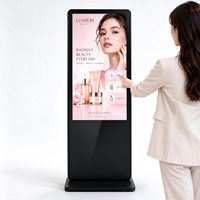 Écran LCD sur pied de 43 pouces pour intérieur, Full HD, haute luminosité 700 nit, signalisation numérique Android pour utilisation commerciale 24h/24, 7j/7