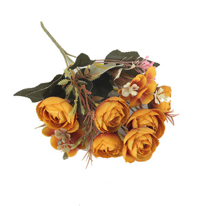 Bouquet de fleurs artificielles de camélia Jessie 28cm, fleurs en soie rouge pour décorations de maison et de mariage - Product Image 5