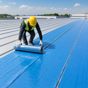 Panneaux de membrane d'étanchéité en <span class=keywords><strong>bitume</strong></span> modifié avec feuille d'aluminium autocollante pour toitures métalliques, protection des bâtiments - Product Image 1