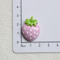 Cabochons en résine 3D en forme de fraise, dos plat, breloques 3D rouge et rose pour nail art, scrapbooking, bijoux et artisanat de maison de poupée