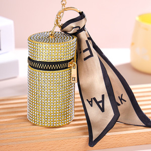 Porte-monnaie de luxe écologique pour femme, nouveau style, <span class=keywords><strong>mini</strong></span> pochette à rouge à lèvres, breloque de sac en cuir PU orné de strass - Product Image 6