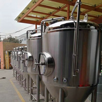 Cuve de fermentation conique industrielle en acier inoxydable avec enveloppe chauffante, unité de fermentation pour brasserie, industrie des boissons et de la biotechnologie