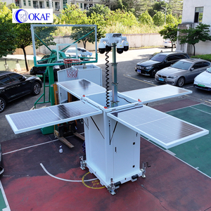 Solar <b>Security</b> <b>CCTV</b> Trailer Tower Equipped With AI PTZ <b>Camera</b> Mobile for Construction OKTOWER-PRO9-2 Mobile Surveillance Tower O - Product Image 3