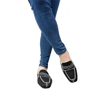 Chaussures plates ouvertes pour femmes chaussures plates en tricot pour femmes fitory sandales plates pour femmes à la mode chinelas femininas