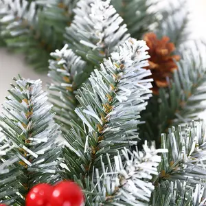 30/40/50/60cm Christmas Wreath Christmas Decoration Wreath Decoration Pointed Tip Flocked Garland