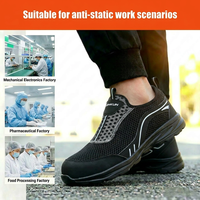 Chaussures de sécurité antistatiques ESD avec embout en acier, anti-perforation pour la semelle intermédiaire, légères, respirantes, basses, unisexes, sportives, pour le travail