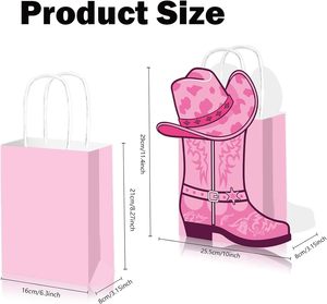 12 Bolsas de Papel con Diseño de Botas de Vaquero, Tema del Oeste, para Fiestas de Rodeo, Bolsas de Regalo Kraft con Asas para Fiestas de Cumpleaños de Vaqueros y Vaqueras - Product Image 3