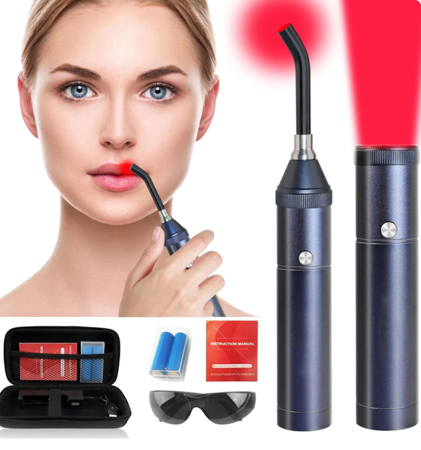 Handheld 2-in-1 Blue Light Wand with Timing Control for Whole Body Care to Improve Joint and Muscle Pain