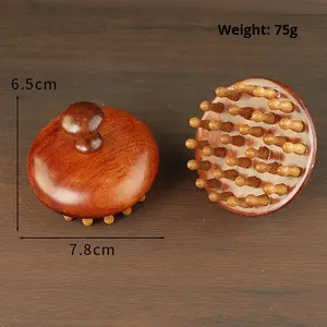 Peigne en bois massif ionique à 28 dents, anneau de massage pour le cuir chevelu, méridien, populaire à l'étranger pour le bois de santal, principales plateformes de commerce électronique - Product Image 6