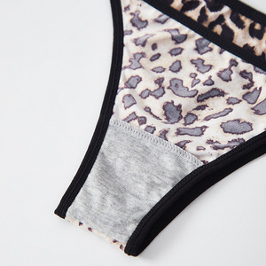 Perizoma a vita bassa con stampa leopardata in nylon ricamato traspirante, a spalline sottili, bestseller transfrontaliero europeo-americano da donna - Product Image 3