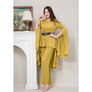 Ensemble deux pièces plissé Miyake 2024, <span class=keywords><strong>pantalon</strong></span> large, costume décontracté pour femmes, ensemble deux pièces - Product Image 6