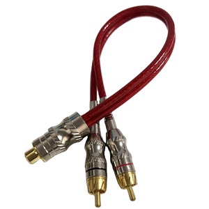 Câble audio pour voiture, tressé haute densité transparent de qualité supérieure, câble répartiteur en Y 1-vers-2 mâle-femelle - Product Image 1