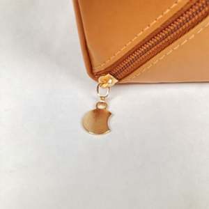 Recycle Brown Pu Leather <b>Cosmetic</b> <b>Bag</b> <b>Travel</b> Organizer Toiletry for Women <b>Large</b> <b>Capacity</b> Open Flat Makeup <b>Bags</b> - Product Image 6