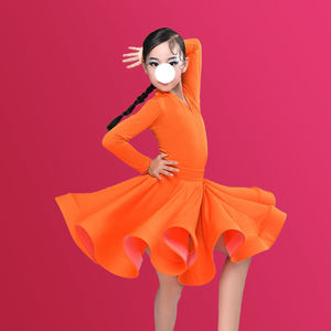 Traje de Baile de Salón para Niñas, Trajes de Baile Latino para Niños, Actuaciones, Competiciones, <span class=keywords><strong>Jazz</strong></span>, Disfraz Latino, Ropa Suave para Escenario - Product Image 4