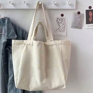 Custom Logo Medium Long Eco Friendly Capacity Multi Pocket Canvas Tote Bag Reusable Grocery Shopping Shoulder Cotton Bags - Product Image 1