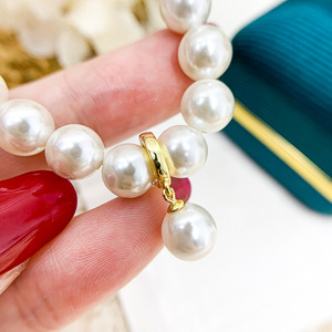 Pendentif en argent S925 avec perles rondes de 8 à 12 mm, accessoires de perles DIY, boucle vide pour collier, pendentif 30887 - Product Image 1