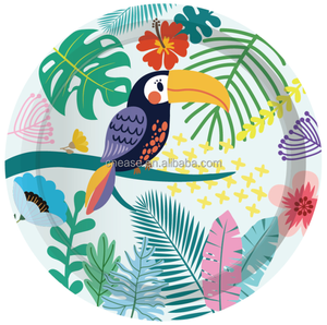 Hello-vajilla de papel decorativa para fiestas de verano, plato de flamenco, taza, servilleta, 8 suministros para invitados, personalizada, desechable, MM099 Hawái - Product Image 4