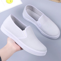 Chaussures en toile, baskets à semelles souples, chaussures de gymnastique, chaussures pour exercices matinaux, chaussures blanches pures, pantoufles pour femmes et hommes