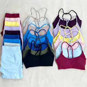 Set Sportivi da Donna Personalizzabili con Logo, Asciugatura Rapida, Senza Cuciture, per Fitness, Palestra, Corsa, Allenamento, Tinta Unita, Alta Elasticità, Traspiranti, per Yoga - Product Image 1