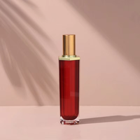 Bouteille de crème hexagonale rouge à vin en stock ensemble d'émulsion acrylique cosmétique multi-tailles pulvérisateur à pompe pour masque facial lotion à usage liquide