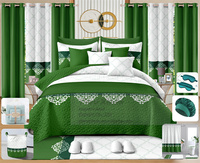 Literie 30 Pièces, Collection de Draps en Coton, Ensemble de Couvre-Lit et Literie avec Rideaux, Ensembles de Draps 30 Pièces, Tailles King et Queen pour Lit