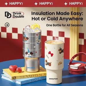 780ml Cartoon Insulated Tumbler with Straw Handle 316 Stainless Steel Large Capacity TravelWater Bottle for <b>Car</b> - Product Image 4
