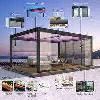 Pergola Bioclimatique Motorisée Moderne en Aluminium Rétractable Étanche DIY MULAN PG001 Garantie 3 Ans Revêtement Poudré