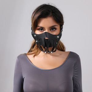 Lederen Masker Ademende Verstelbare Draagbare Bdsm Feest Nachtclub Decoratie Hoofd <span class=keywords><strong>Bondage</strong></span> Voor Volwassenen - Product Image 2