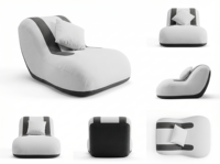 Canapé Moderne Inclinable et Compressible en Boîte, Fauteuil d'Intérieur Sans Structure, Pouf Paresseux à Expansion Rapide, Coin Lecture, Chaise Simple