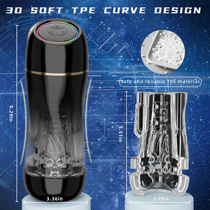 جهاز استمناء دوار للرجال لتعزيز المتعة الذكورية للاستخدام المنزلي مصنوع من مادة TPE/ABS الناعمة مع خاصية الاهتزاز وموصل Type-C - Product Image 3
