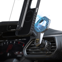 Support de téléphone universel en Fiber de carbone Lamborghini sous licence officielle accessoire mobile de montage d'évent de voiture magnétique fort