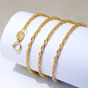 Au750 인기 판매 정품 금 실제 금 목걸이 순금 로프 체인 팔찌 목걸이 - Product Image 1