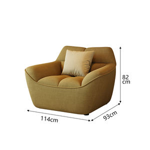 Sofá Moderno Minimalista de Tela Crema, Tapizado Ovalado, Muebles para Sala de Estar, Asiento Individual, Doble o Triple - Product Image 6