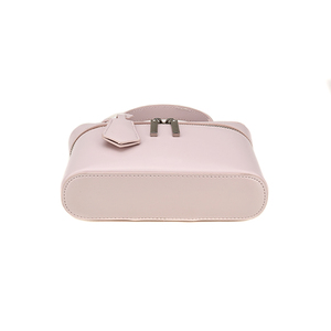 Pochette cosmétique à fermeture éclair en cuir véritable ZENOS pour femmes, style minimaliste uni, sac de maquillage de voyage léger et portable - Product Image 5