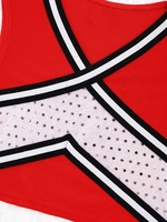 4-14 Uniformes de pom-pom girl pour enfants Ensemble de vêtements de compétition de danse noirs Top sans manches avec jupe à taille élastique