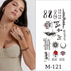 M 101-200 Autocollant de <span class=keywords><strong>tatouage</strong></span> temporaire de bras imperméable à l'eau <span class=keywords><strong>Lune</strong></span> et étoiles Papillon Design pour femmes - Product Image 4