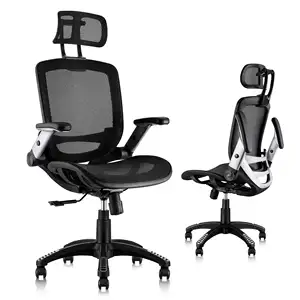 Hot Sales Ergonomic Mesh Office Chair, High Back Desk Chair - Adjustable Headrest with Flip Arm