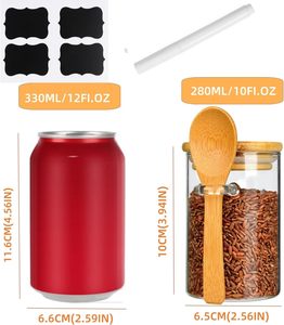 Multifunctional Kitchen Glass Food Container with Spoon Bamboo Lid Seal-for Spices <b>Jars</b> - Product Image 3
