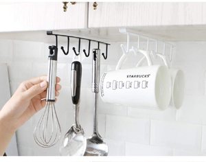 <span class=keywords><strong>Colgador</strong></span> de metal para taza de café, organizador de almacenamiento, soporte para <span class=keywords><strong>tazas</strong></span>, debajo del armario, 6 ganchos - Product Image 5