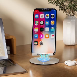 Складной регулируемый по высоте металлический держатель для сотового телефона из сплава стол для мобильного телефона Регулируемый угол вращения 360 переносная подставка для телефона - Product Image 3