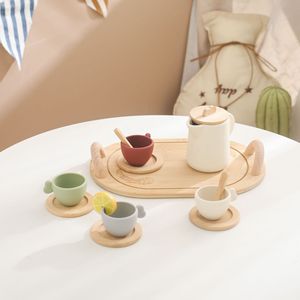 New Arrival Factory Baby Wooden Afternoon Tea Set Dessert Kitchen Toy Early Educational Pretend Play Toys for Kids Boys Girls - Product Image 3