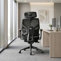 Chaise de bureau ergonomique moderne en gros avec appui-tête et accoudoirs réglables 4D, chaise exécutive en maille pour usage domestique