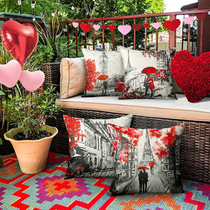 Funda de almohada con estampado de amantes del Big Ben de París, paisaje de ciudad, pintura al óleo, cojines para sala de estar, sofá - Product Image 6