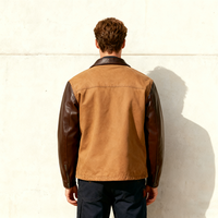 Veste Safari Homme Neohope Personnalisée en Toile de Coton Robuste, Coupe-Vent, Écologique, Style Vintage, Manches en Cuir Confortables