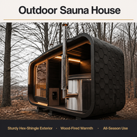 Sauna de vapor privada para jardín con estufa de calentamiento rápido y dimensiones personalizadas, en forma de cubo cuadrado para exteriores.