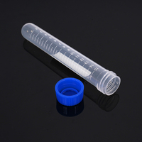 Tube de centrifugeuse à fond rond en plastique gradué de laboratoire 10ml 15ml