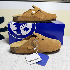 Sabots et mules de créateur en liège et cuir véritable, style <span class=keywords><strong>Birkenstock</strong></span>, pour femmes et hommes, de haute qualité, antidérapants, en <span class=keywords><strong>daim</strong></span>, pour la plage - Product Image 3