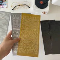 Autocollant décoratif en vinyle écologique, petites lettres anglaises dorées et argentées, mini chiffres métalliques, autocollants adhésifs, décoration alphabétique