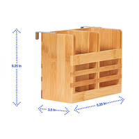 Bambus Double-Tiered Bambus Utensilien halter Geschirr korb Stehender Typ Natürliches Besteck Besteck Trocknen Caddy Einfache Installation